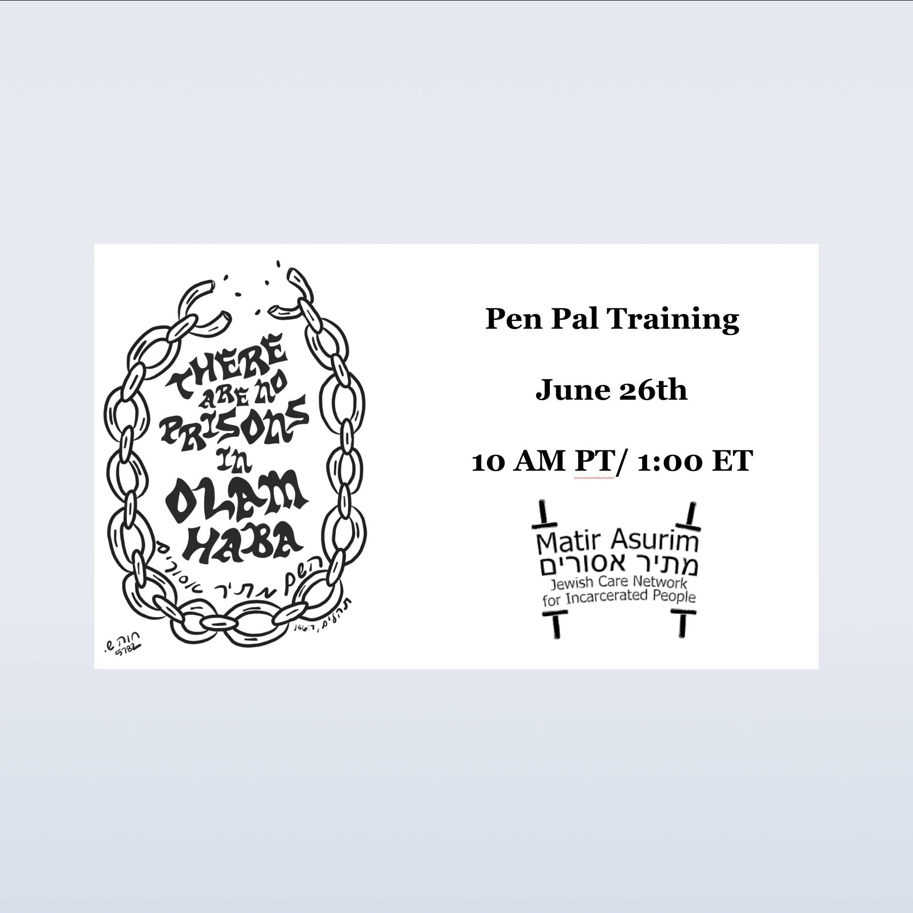 June Penpal Training – 6/26 – 10-11:30AM PDT
